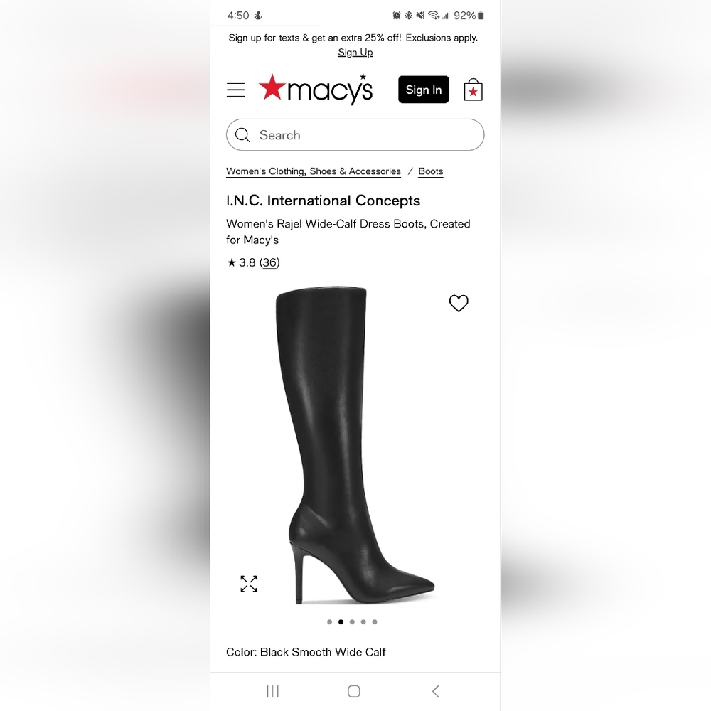 INC knee high heel boots